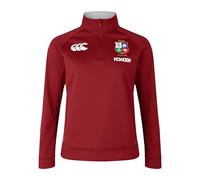 British & Irish Lions Women's Canterbury 2025 1/4 Zip Fleece, Red Dahlia, 14