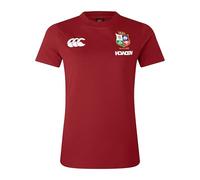 British & Irish Lions Women's Canterbury 2025 Cotton Jersey Tee, Red Dahlia, 14