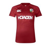 Canterbury Women's British & Irish Lions Canterbury Superlight T-Shirt | Lightweight Rugby Tee | Breathable | Official British & Irish Lions Licensed Product Technical T-Shirt, Red Dahlia, 12
