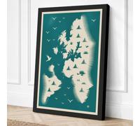 British Isles Map Minimalist Canvas Wall Art Print 30x20 Inch (76 x 51 cm)