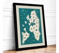 British Isles Map Minimalist Framed Wall Art Print A3 (42×29.7cm) Black, Wall Decor for Living Room, Bedroom, Office & Home, Ready to Hang, Art Gift