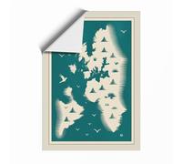 British Isles Map Minimalist Unframed Wall Art Print A3 (42×29.7cm), Wall Decor for Living Room, Bedroom, Office & Home, Art Gift