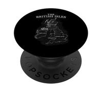 British Isles Map Sea Ireland Scotland Wales England Coins PopSockets Adhesive PopGrip