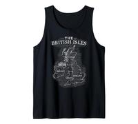 British Isles Map Sea Ireland Scotland Wales England Coins Tank Top
