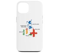 British Isles Sea Ireland Scotland Wales England Map Coins Case for iPhone 13