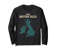 British Isles Sea Ireland Scotland Wales England Map Coins Long Sleeve T-Shirt