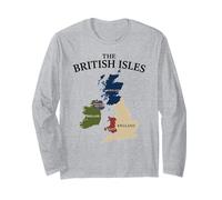 British Isles Sea Ireland Scotland Wales England Map Coins Long Sleeve T-Shirt