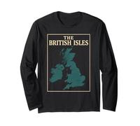 British Isles Sea Ireland Scotland Wales England Map Coins Long Sleeve T-Shirt