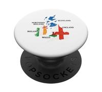 British Isles Sea Ireland Scotland Wales England Map Coins PopSockets Adhesive PopGrip