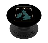 British Isles Sea Ireland Scotland Wales England Map Coins PopSockets Adhesive PopGrip