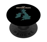 British Isles Sea Ireland Scotland Wales England Map Coins PopSockets Adhesive PopGrip