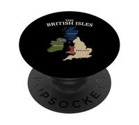 British Isles Sea Ireland Scotland Wales England Map Coins PopSockets Adhesive PopGrip
