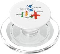 British Isles Sea Ireland Scotland Wales England Map Coins PopSockets PopGrip for MagSafe