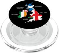 British Isles Sea Ireland Scotland Wales England Map Coins PopSockets PopGrip for MagSafe