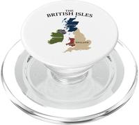British Isles Sea Ireland Scotland Wales England Map Coins PopSockets PopGrip for MagSafe