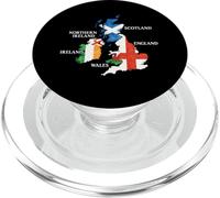 British Isles Sea Ireland Scotland Wales England Map Coins PopSockets PopGrip for MagSafe