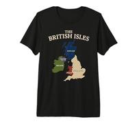 British Isles Sea Ireland Scotland Wales England Map Coins Premium T-Shirt