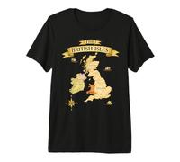 British Isles Sea Ireland Scotland Wales England Map Coins Premium T-Shirt