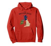 British Isles Sea Ireland Scotland Wales England Map Coins Pullover Hoodie