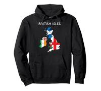 British Isles Sea Ireland Scotland Wales England Map Coins Pullover Hoodie