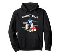 British Isles Sea Ireland Scotland Wales England Map Coins Pullover Hoodie