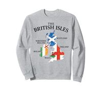 British Isles Sea Ireland Scotland Wales England Map Coins Sweatshirt