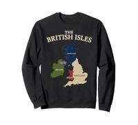 British Isles Sea Ireland Scotland Wales England Map Coins Sweatshirt