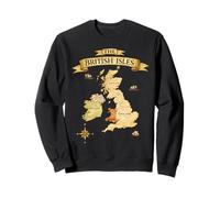 British Isles Sea Ireland Scotland Wales England Map Coins Sweatshirt