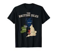 British Isles Sea Ireland Scotland Wales England Map Coins T-Shirt