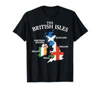 British Isles Sea Ireland Scotland Wales England Map Coins T-Shirt