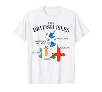British Isles Sea Ireland Scotland Wales England Map Coins T-Shirt
