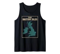 British Isles Sea Ireland Scotland Wales England Map Coins Tank Top