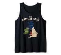 British Isles Sea Ireland Scotland Wales England Map Coins Tank Top