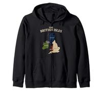 British Isles Sea Ireland Scotland Wales England Map Coins Zip Hoodie