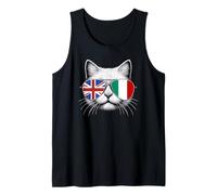 British Italian Flag Funny Cat Great Britain Italy Heritage Tank Top
