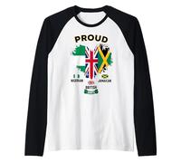 British Jamaican Nigerian Heritage Idea for Kids Culture Day Raglan Baseball Tee