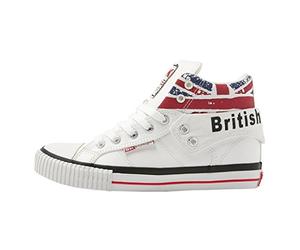 British Knights Men's ROCO Hi-Top Trainers, White White Union Jack 1, 5 UK