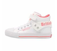 British Knights Roco Girls' Trainers, White Neon Pink, 2.5 UK