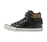 British Knights Roco Sneaker, Black Brown Leopard, 2 UK