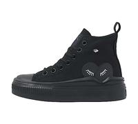 British Knights Women's Kaya Flow Mid Sneaker, Black Heart Black, 6.5 UK