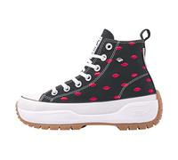 British Knights Women's Kaya MID Fly Sneaker, Schwarz Rote Lippen, 4 UK