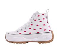 British Knights Women's Kaya Mid Fly Sneaker, White red Lips, 7.5 UK
