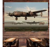 British Lancaster B.II Heavy Bomber Poster Wall Chart - HD Military Art Decor Banner - Air Force Army Fans Wall Hanging Flag Canvas Painting For Room & Office Wall Decor