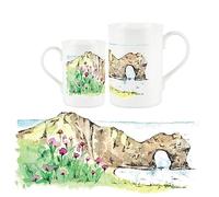 British Landscapes Range - Durdle Door Design Mug by Rhiannon Chauncey - Fine Bone China Mug Coffee/Tea Gift