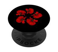 British Legion Poppy Memorial Day Black Red Poppies PopSockets Adhesive PopGrip