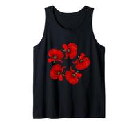 British Legion Poppy Memorial Day Black Red Poppies Tank Top