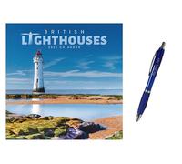 British Lighthouses Wall Calendar 2026 + EXCLUSIVE LIMITED EDITION PEN