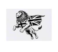'British Lion Hero' Temporary Tattoo - Water Resistant, Skin-Safe, Non-Toxic Transfer (TO00083159)