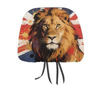 British Lion of The Union Car Headrest Seat Covers 1 PCS | Funny Auto Seat Headrest Protector Universal Fit Auto Interior Accessories