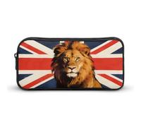 British Lion of The Union Large Pencil Case Makeup Bag | Funny Stationery Pouch Organiser Storage for Office Travel Daily